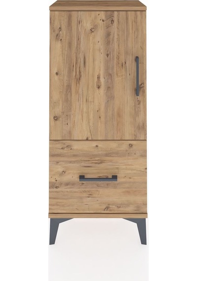 Arges Komodin 2 Raflı Tek Çekmeceli Tek Kapaklı 44x30x106 Çam-çam Atlas Çam