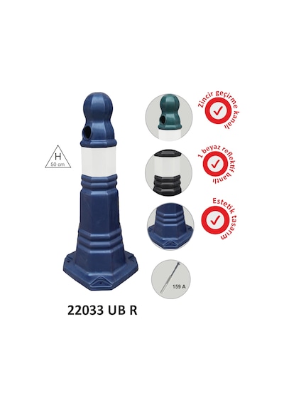Evelux 22033 Ub R Refüj Dubaları Mavi 50CM Reflektif