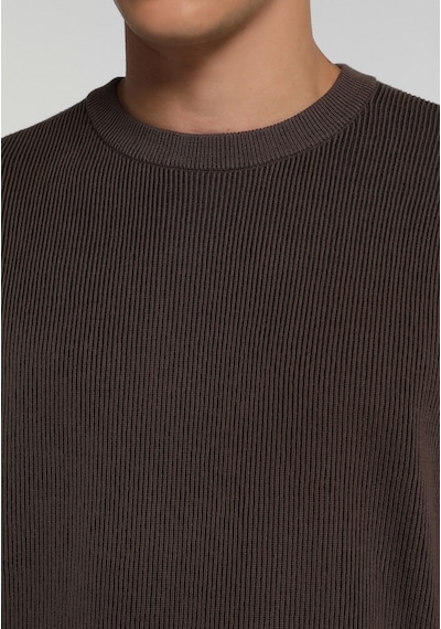 Colin's Colins Regular Fit Yuvarlak Yaka Jakarlı Erkek Kahverengi Kazak Cl1083022 Q1.v2 Brw