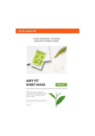 Missha Yeşil Çay Özlü  Nemlendirici Yaprak Maske 1 Adet Airy Fit Sheet Mask Green Tea