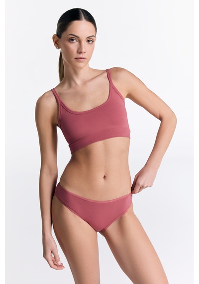 Gots Sertifikalı Organik Pamuk Kadın Büstiyer Gül Kurusu