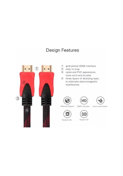 Speeduf Hdmi Kablosu 10 Metre Lcd Laptop Fullhd Ara Bağlantı Erkek-erkek Tv Kablo Ps3 Ps4 Xbox