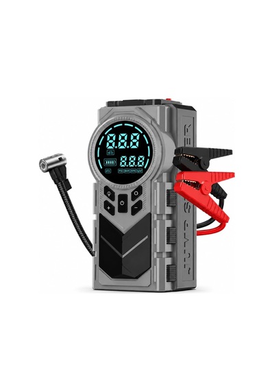 8000 Mah Şarjlı Hava Kompresörü Dijital Lastik Şişirme Pompası Akü Takviye Powerbank Led El Feneri Type-c Araç Bisiklet Top Havuz İçin Kompresör