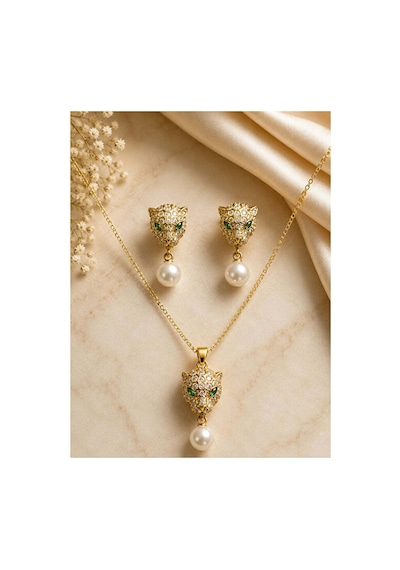 Panter İnci Set Başlı Çelik Altın