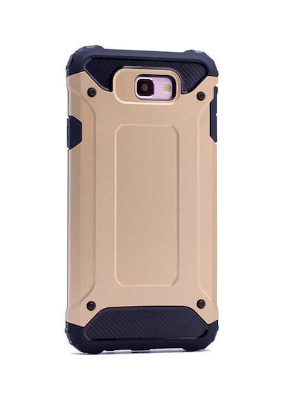 Noktaks Samsung Galaxy Uyumlu J7 Prime Kılıf Çift Katman Zırh Tank Crash Military Kapak Gold T2460