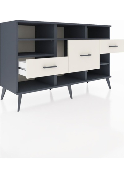 Hyperion Konsol 5 Raflı 3 Çekmeceli 132x44x83 Antrasit-antrasit/aytaşı Antrasit/aytaşı Hyperion Konsol 5 Raflı 3 Çekmeceli 132x44x83 Antrasit-antrasit/aytaşı Antrasit/aytaşı