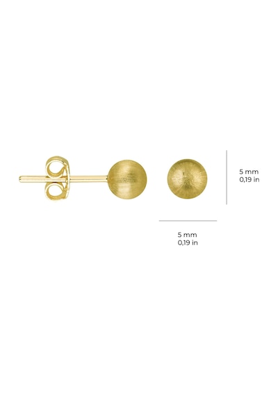 Goldkupe 14 Ayar 5 Mm Simli Altın Top Küpe 0,86-6535