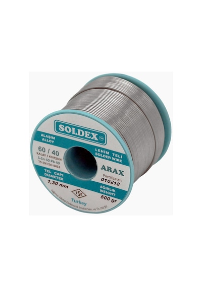 Soldex Arax 60-40 Lehim Teli 500 Gr 1.3 Mm - Sn:60 / Pb:40