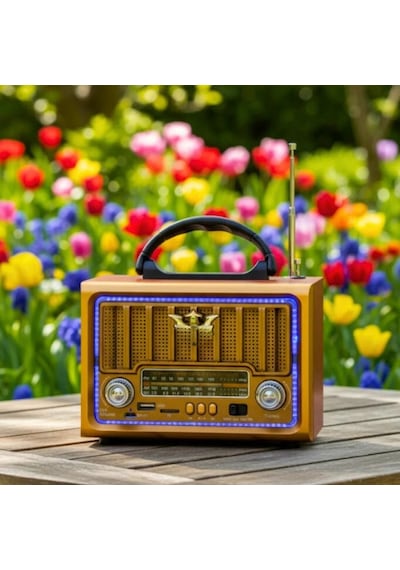 Nostaljik Ahşap Tasarımlı Bluetooth Hoparlör Fm/am Radyo Destekli Şarjlı Ve Taşınabilir Retro Radyo Model-2