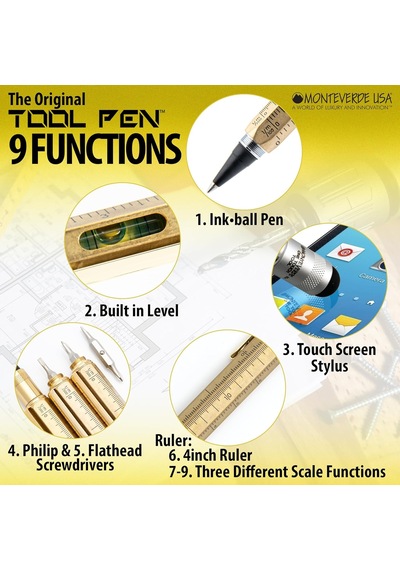 Monteverde Tool Pen Serisi Mv35482 Rb Multifunction Gold Roller K Çok Renkli