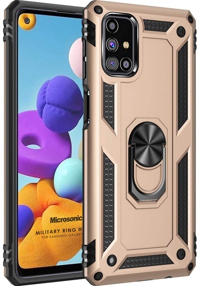 Microsonic Samsung Uyumlu Galaxy M51 Kılıf Military Ring Holder