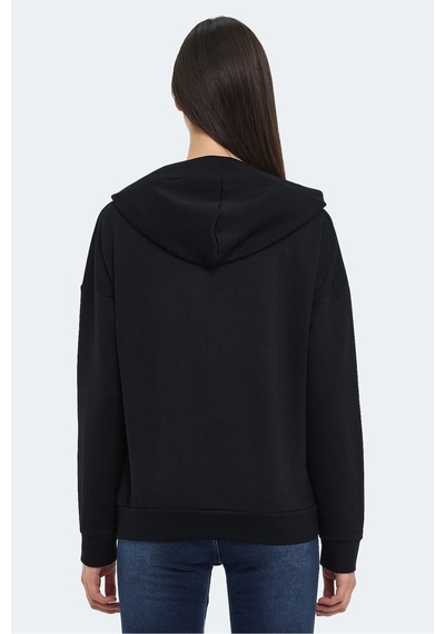 Slazenger Kenzıe I Kadın Kapüşonlu Siyah Sweatshirt Siyah