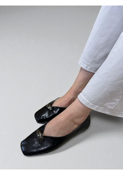 Aska Shoes Shoes Günlük Tokalı Babet 2025aska003 Siyah