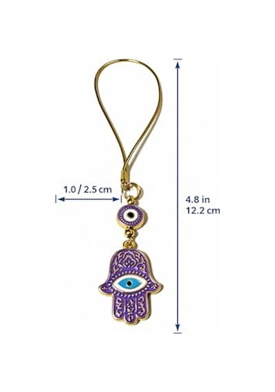 Hamsa El Nazarlık Araba Dikiz Aynası Süsü Nazar Boncuklu Araç Aksesuarı, Araba İçin Dekoratif Nazar Charm, Şans Ve Koruma Sembolü Araba Süsü Açık Gri