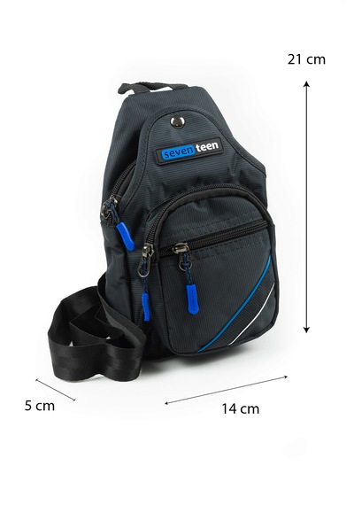 İmaks Küçük Boy Çokgözlü Günlük Çapraz Göğüs El Ve Omuz Çantası Unisex Body Bag Siyah 955 Siyah - Mavi