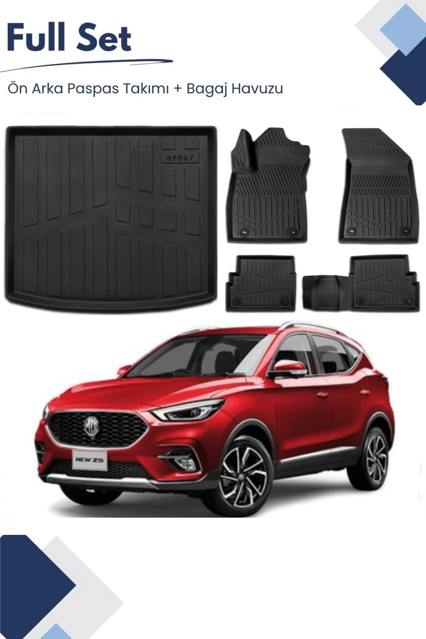 Mg Zs Benzinli 2022-2023-2024-2025 Model Tam Uyumlu Paspas+alt Bagaj Havuzu Seti