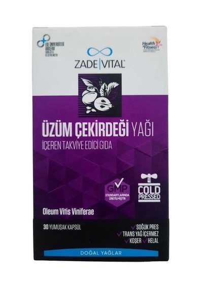 Zade Vital Üzüm Çekirdeği Yağı İçeren Takviye Edici Gıda 30 Kapsül
