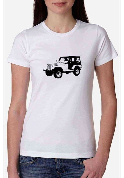 Silhouette Jeep Kadın Beyaz Tshirt