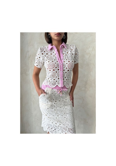 Verymoda Kot Detaylı Dantel Gömlek D2795 Ham Pembe
