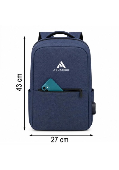 Laptop Sırt Çantası, Bilgisayar Korumalı İç Bölmeli Notebook Çantası, Organizer Cepli Ve Usb Şarj Portlu Lacivert