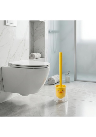 Deinhaus Sevimli Desenli Tuvalet Fırçası Ve Fırçalık Seti Uzun Saplı Hijyenik Wc Temizlik Fırçası Kapaklı St Diğer