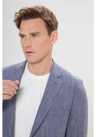 AC&Co / Altınyıldız Classics Erkek Lacı Comfort Fit Rahat Kesim Mono Yaka Diagonal Desenli Blazer Ceket Lacı AC&Co / Altınyıldız Classics Erkek Lacı Comfort Fit Rahat Kesim Mono Yaka Diagonal Desenli Blazer Ceket Lacı