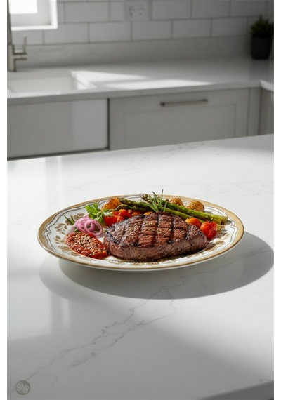 6'lı Ellips Oval Kayık Tabak 36cm Dijital Salda Rinart Krem