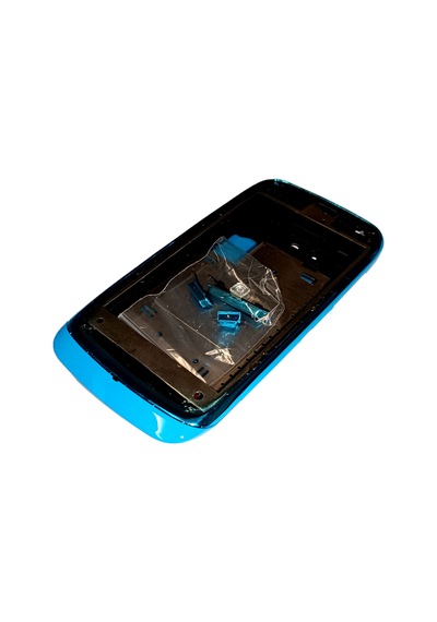 Nokia 610 Full Kasa Kapak Tuş Takımı N610 Uyumlu Mavi Renk Orta K
