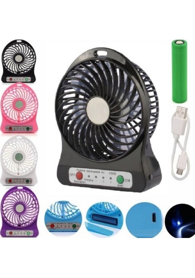 Masaüstü Taşınabilir Pilli Şarjlı Vantilatör Usb Fan