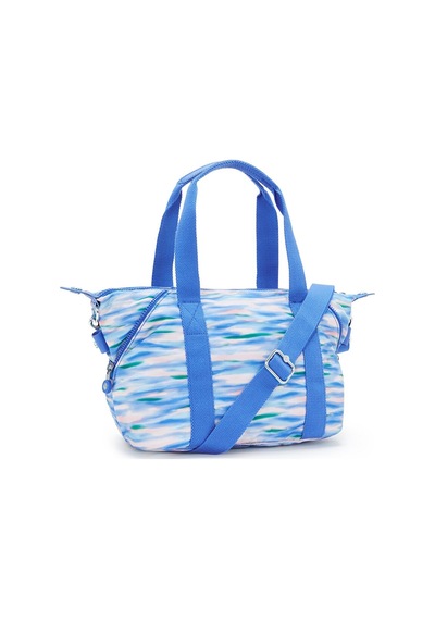 Kipling Kıplıng Art Mini Küçük Boy Omuz Çantası Ayarlanabilir Uzun Askısı İle Desenli Dıluted Blue Beyaz - Mavi