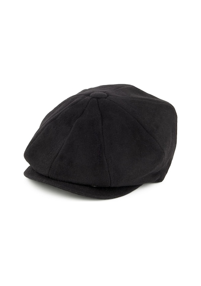 Eleven Markets Kışlık 8 Parca Kaşmir Düz Renk Siyah Peaky Blinders Model Erkek Kasket London Şapka Siyah