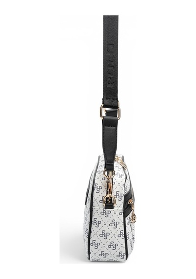 Silver & Polo Silver Polo Beyaz - Siyah Monogram Kadın Çapraz Çanta Sp1280