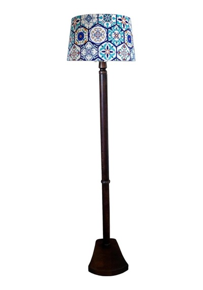 Lambada Masif Ahşap Tek Ayaklı Lambader ( Etnik Desen)(516277395)