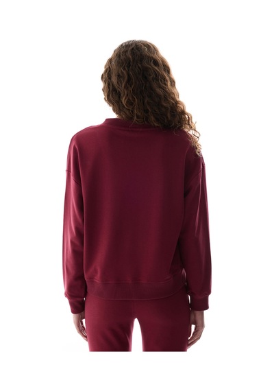 Penti Bordo Geniş V Yaka Uzun Kollu Sweatshirt