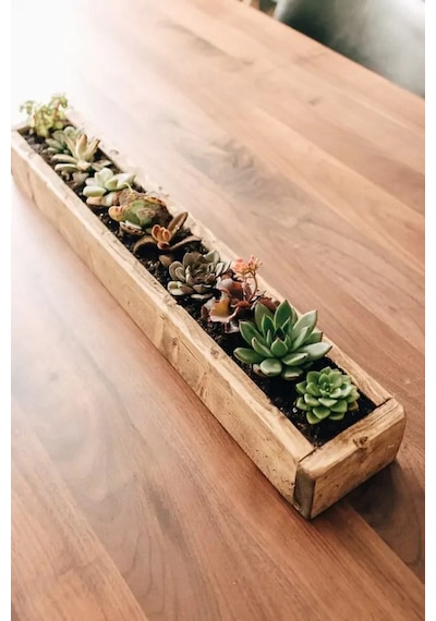 Ahşap Saksı Uzun Ince Long Tree Natural