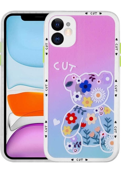 Apple Uyumlu iPhone 11 Kılıf Kamera Korumalı Desenli Sert Zore Hess Kap