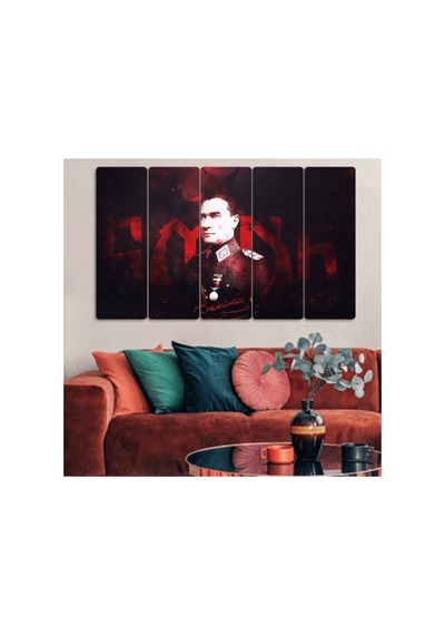 Mustafa Kemal Atatürk - 5 Parçalı Tablo Görsel - 702503716 Görsel