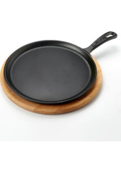Lava Döküm Ahşap Altlıklı Krep. Pizza. Pankek Tavası  26 CM.
