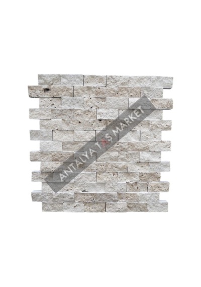 Klasık Traverten Patlatma Taş 2.5X5 Cm Fileli