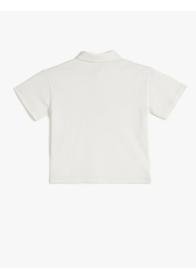 Koton Basic Polo Yaka Tişört Kısa Kollu Tek Cepli Ekru 4skb10689tk Ekru