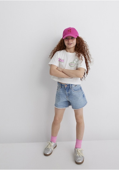 Mavi Baskılı Kırık Beyaz Kız Çocuk T-shirt M7610313-70057 Kırık Beyaz
