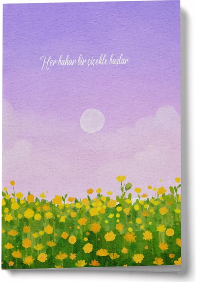 Her Bahar Bir Çiçekle Başlar Mini Defter Çok Renkli