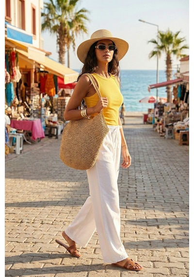 Lela Bayan Pantolon 668yp4760 Beyaz Beyaz