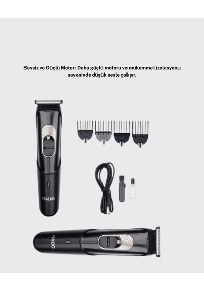 Kablosuz, Paslanmaz Çelik Bıçaklı Profesyonel Saç Ve Sakal Tıraş Makinesi Sessiz, Güçlü Ve Ergonomik