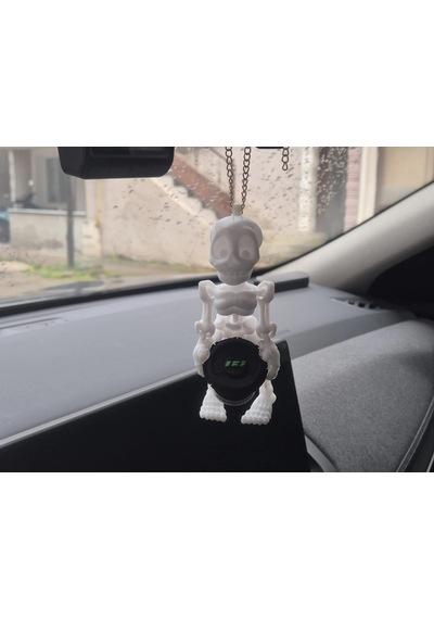 Elinde Bass Olan İskelet Araba Süsü - Subwoofer Taşıyan İskelet Araç Ayna Süsü - İskelet Araç Ayna S
