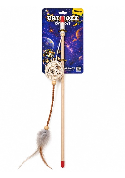 Catmozz Premium Bambu Toplu Örgülü Olta 40 Cm