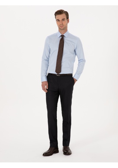 Cacharel Açık Mavi Slim Fit %100 Pamuk Klasik Gömlek Denım