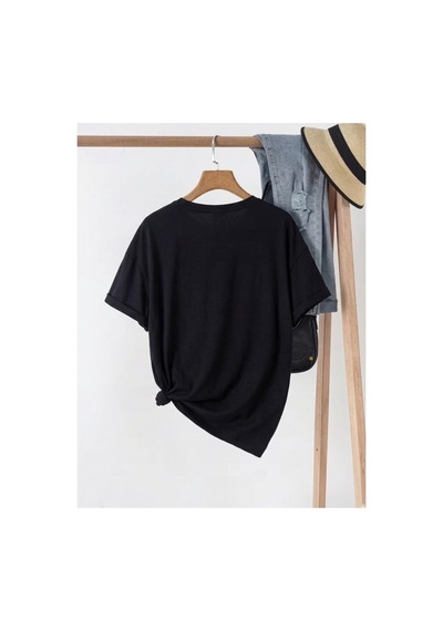 Just Breathe Serisi Baskılı Kompackt T-shirt Siyah