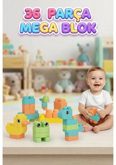 36 Parça Soft Maxi Mega Blok Çocuklarınız İçin Güvenli Eğlence Yumuşak Ve Eğitici Bebek Blokları