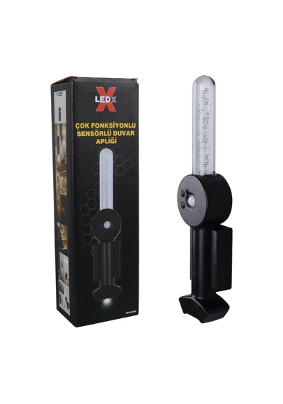Ayt Ledx Mıktanıslı Rgb Renkli Usb Şarjlı 800 Mah 3 Kademeli Işıklı Sensörlü Duvar Aplik Led Aydınlatma Gece Lambası Siyah